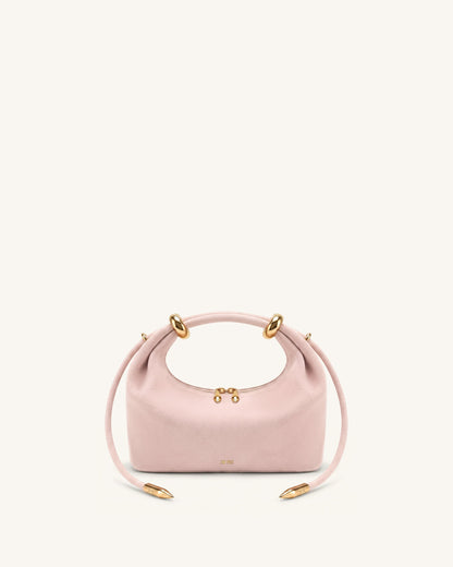 Jw Pei Ellie Faux Suede Metal Ring Embellished Top Handle Bag Pink