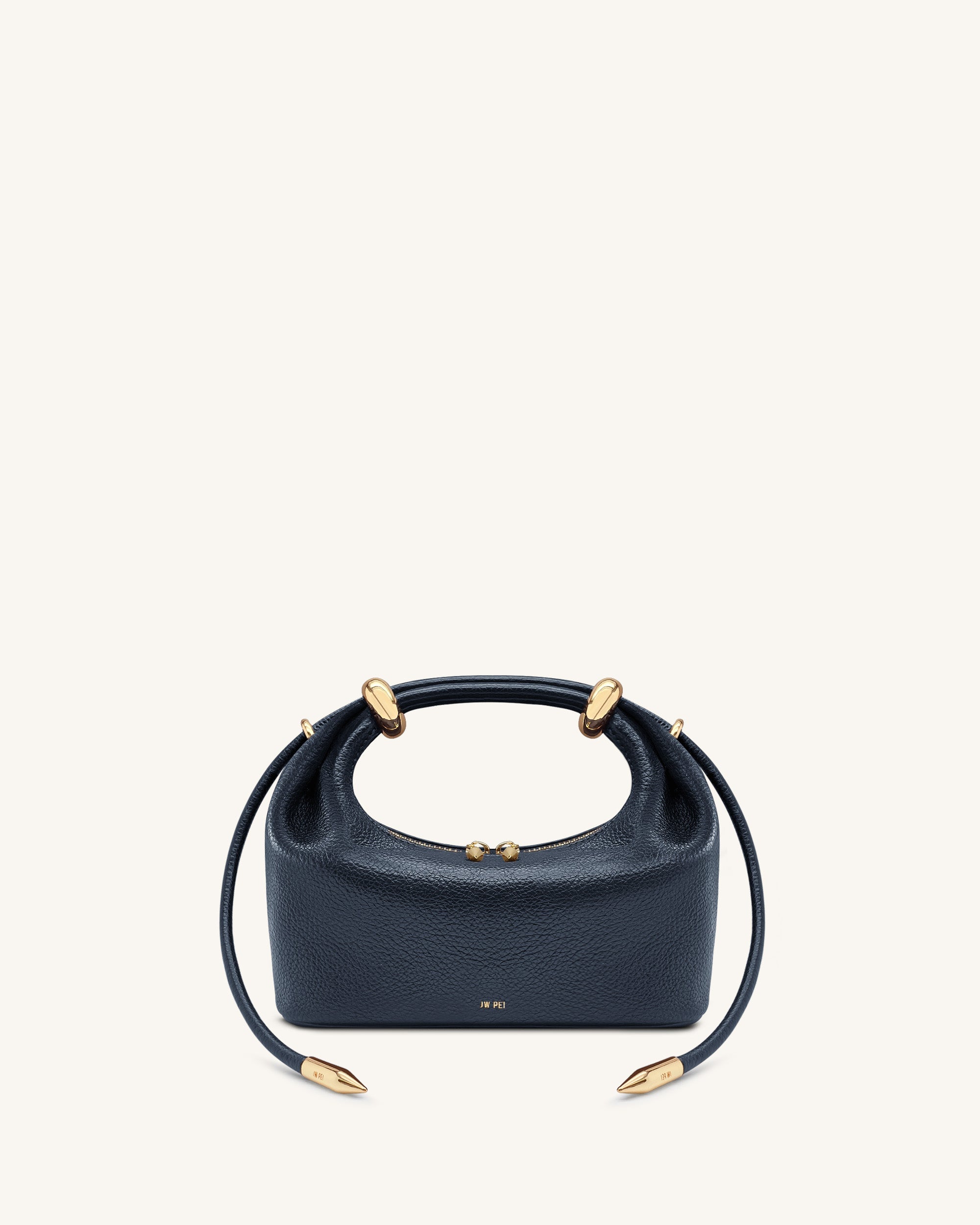 Jw Pei Ellie Metal Ring Embellished Top Handle Bag Navy