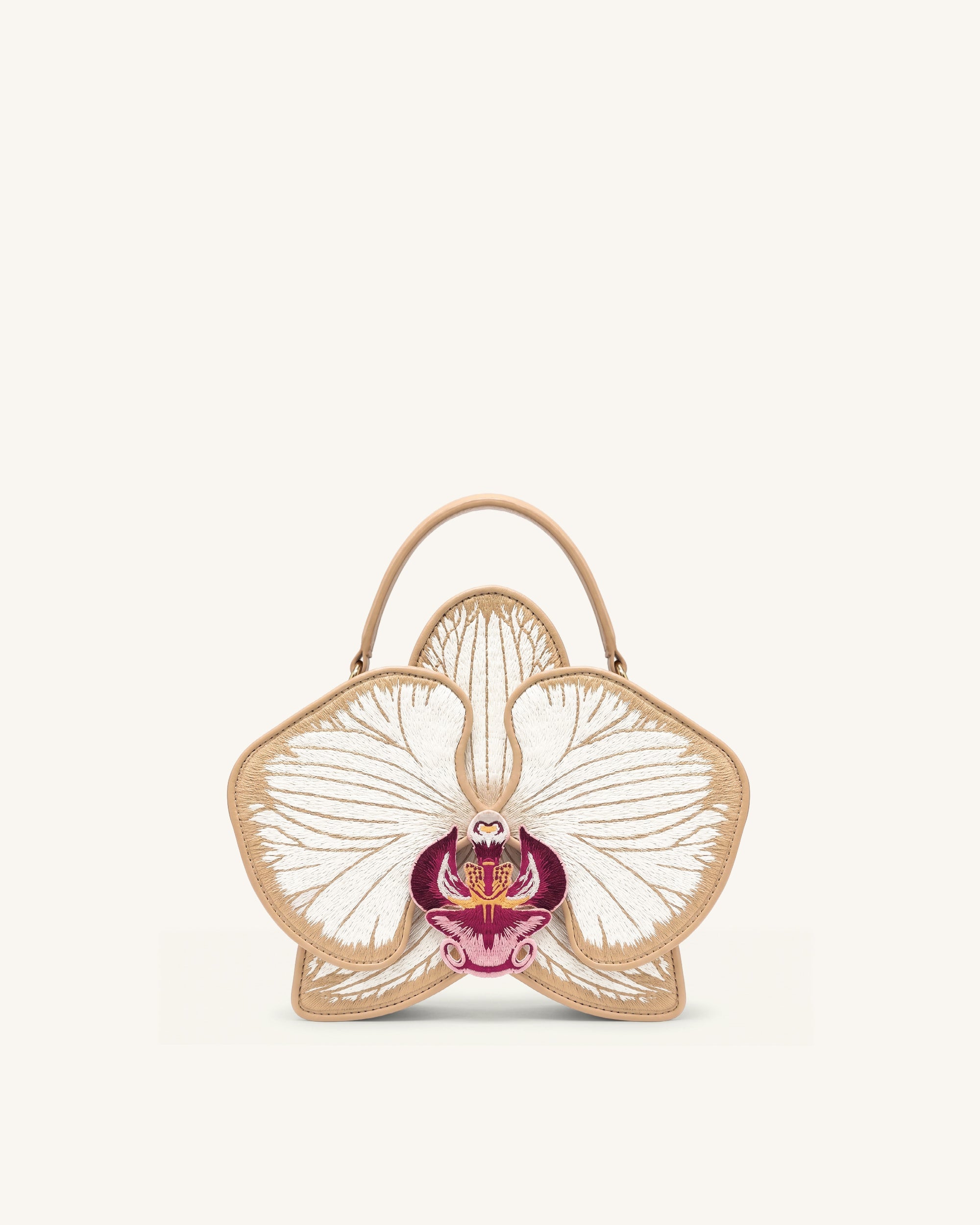Jw Pei Flora Orchid Shaped Top Handle Bag Champagne