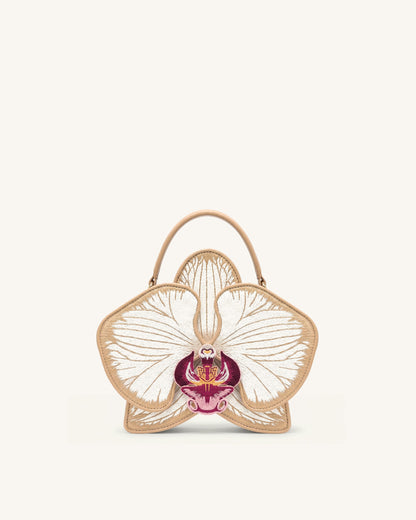 Jw Pei Flora Orchid Shaped Top Handle Bag Champagne