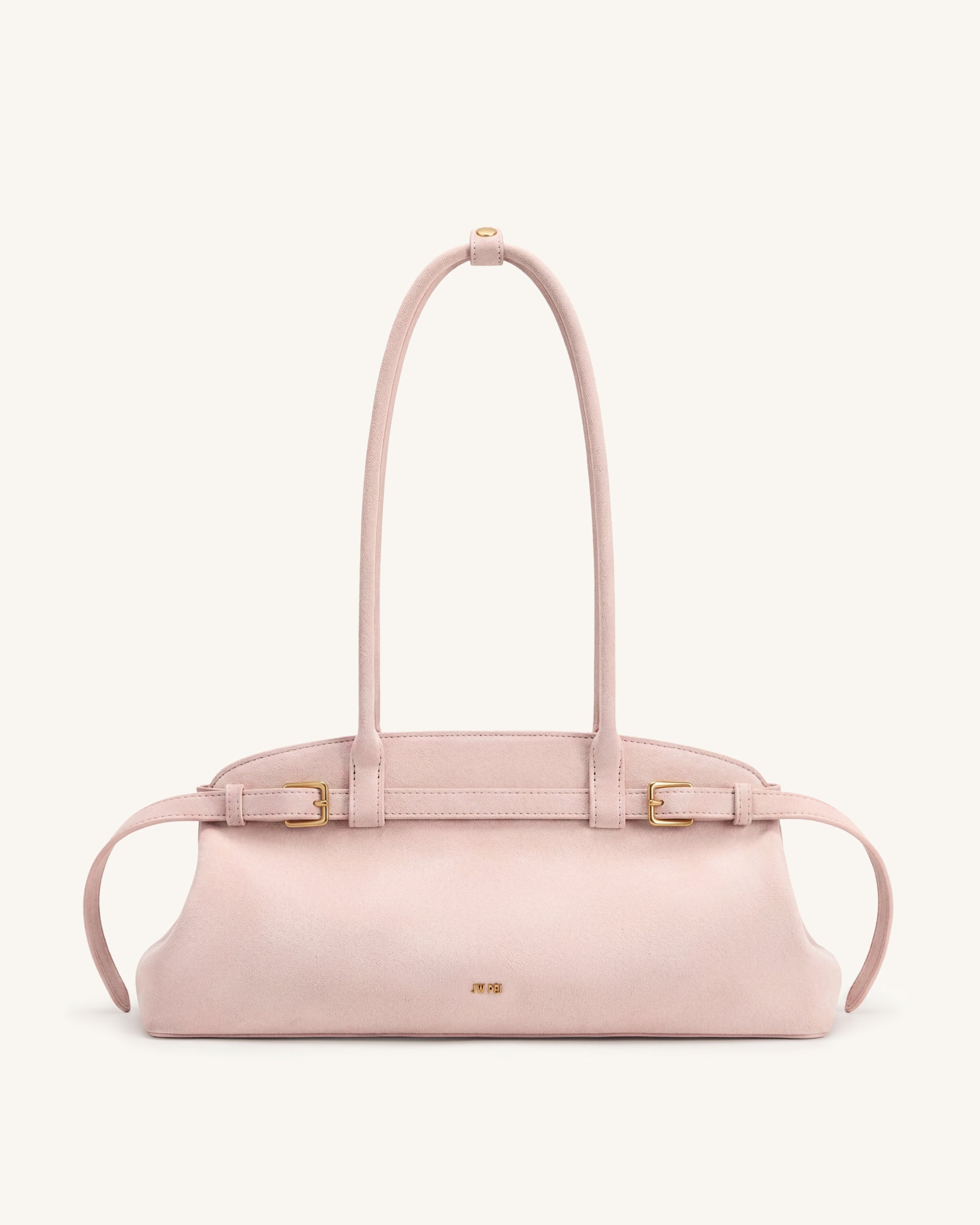 Jw Pei Arden Faux Suede Belt Detail East West Shoulder Bag Pink