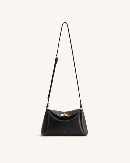 Jw Pei Greta Twist Lock Crossbody Bag Black
