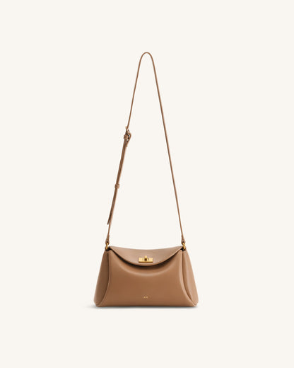 Jw Pei Greta Twist Lock Crossbody Bag Brown