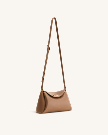 Jw Pei Greta Twist Lock Crossbody Bag Brown