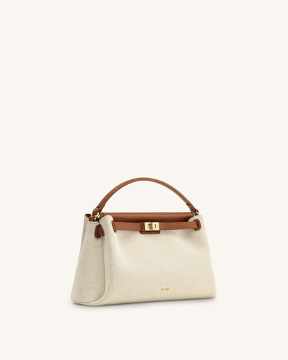 Jw Pei Carmen Top Handle Bag Brown Canvas