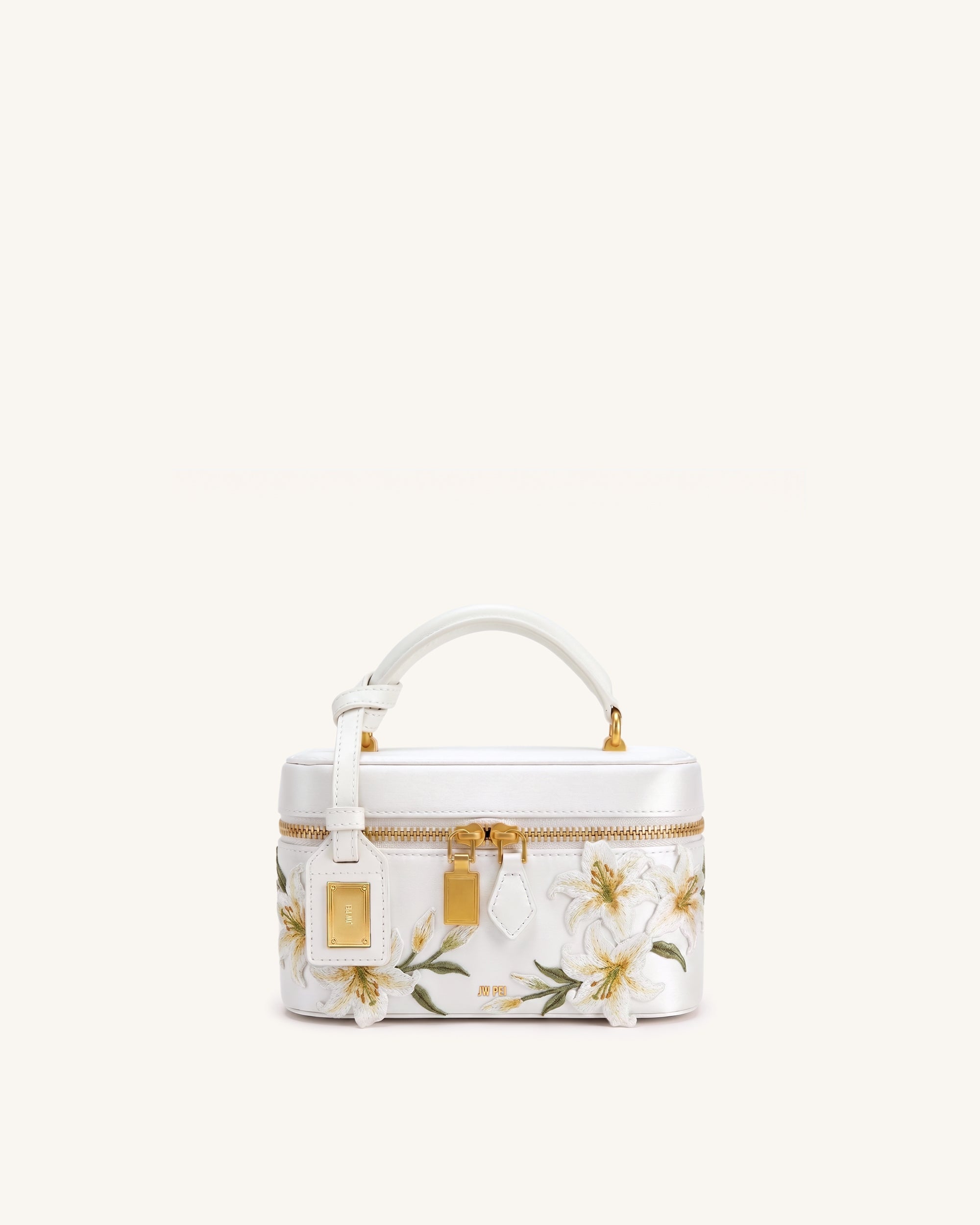 Jw Pei Cleo Embroidered Box Shape Top Handle Bag Snow White