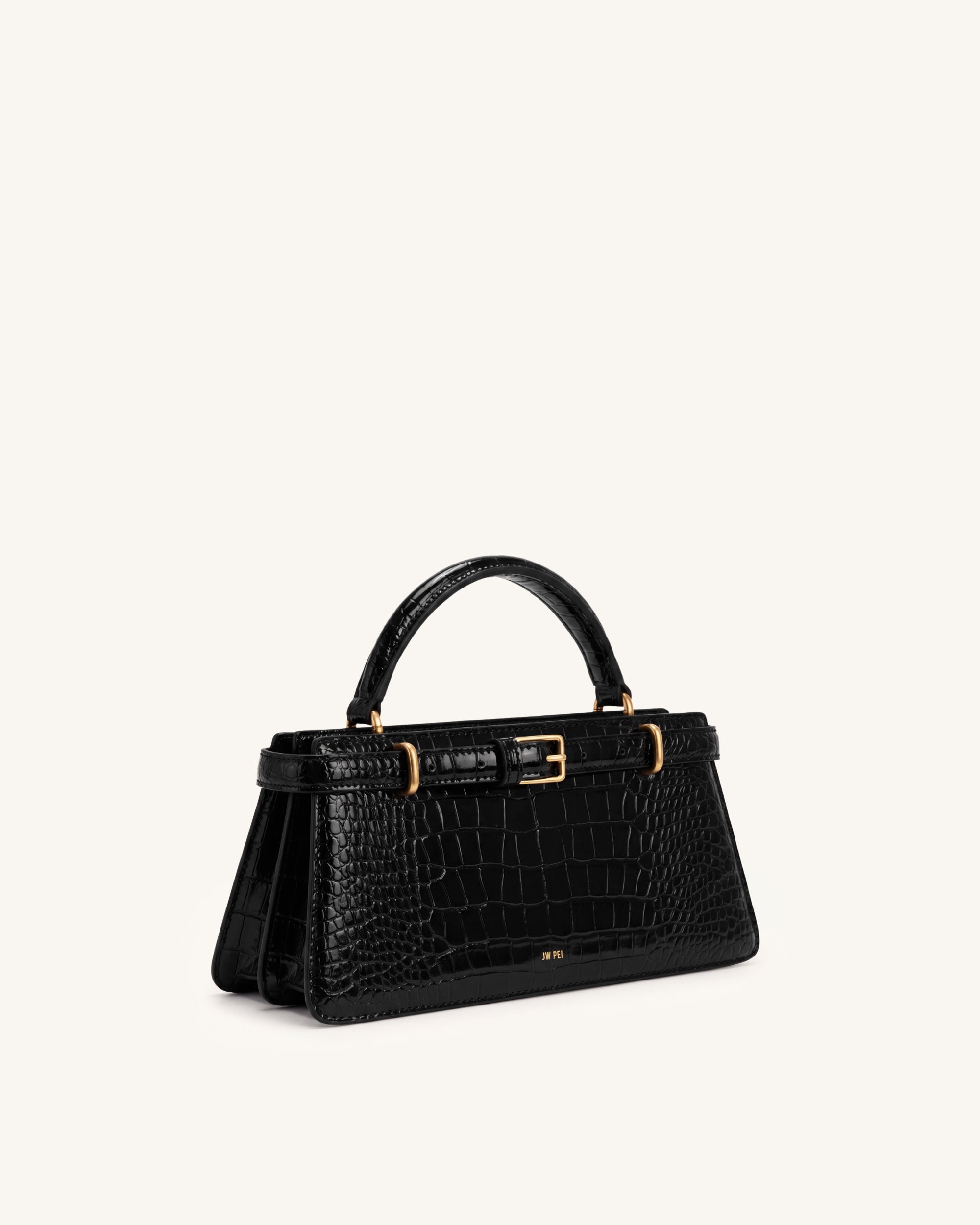 Jw Pei Elena Classic Top Handle Bag Black Croc