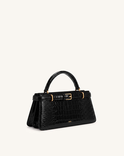 Jw Pei Elena Classic Top Handle Bag Black Croc