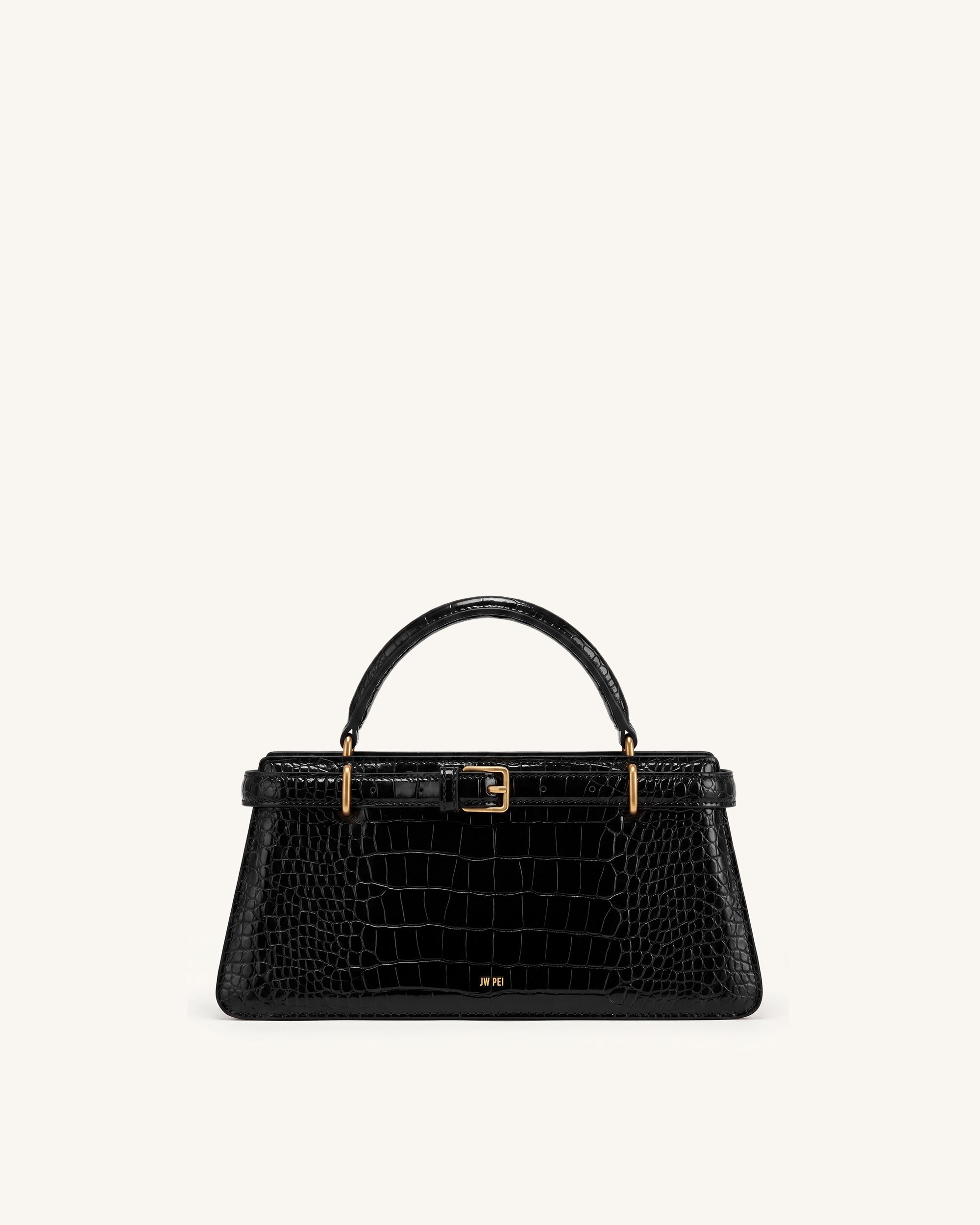 Jw Pei Elena Classic Top Handle Bag Black Croc