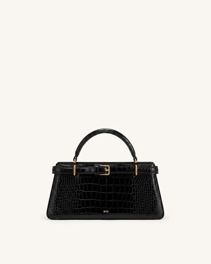 Jw Pei Elena Classic Top Handle Bag Black Croc