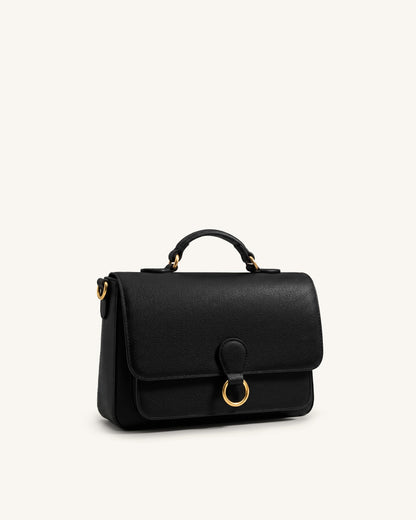 Jw Pei Mirelle Pebbled Top Handle Satchel Black