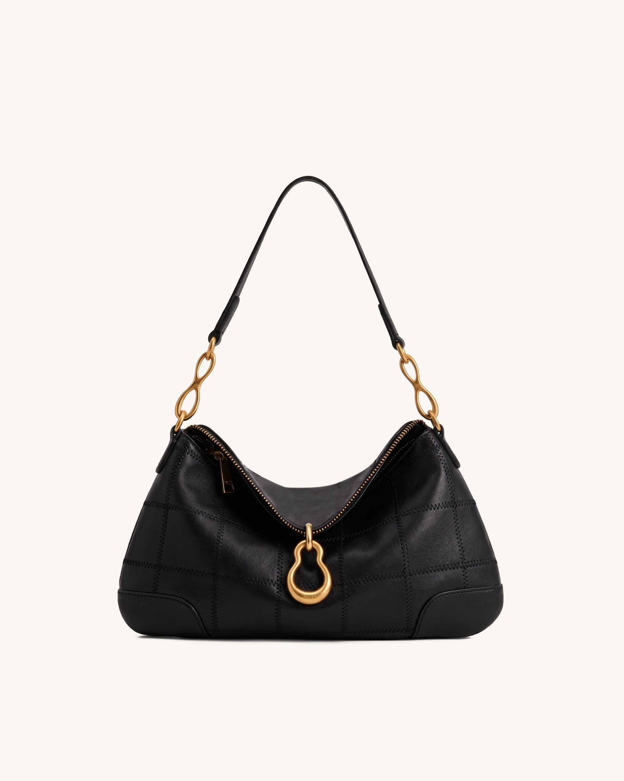 Jw Pei Jayla Metal Pendant Embellished Shoulder Bag Charcoal Black