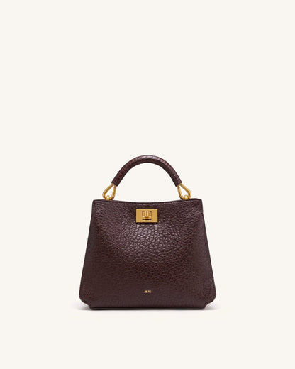 Jw Pei Lucia Elephant Effect Top Handle Bag Dark Brown