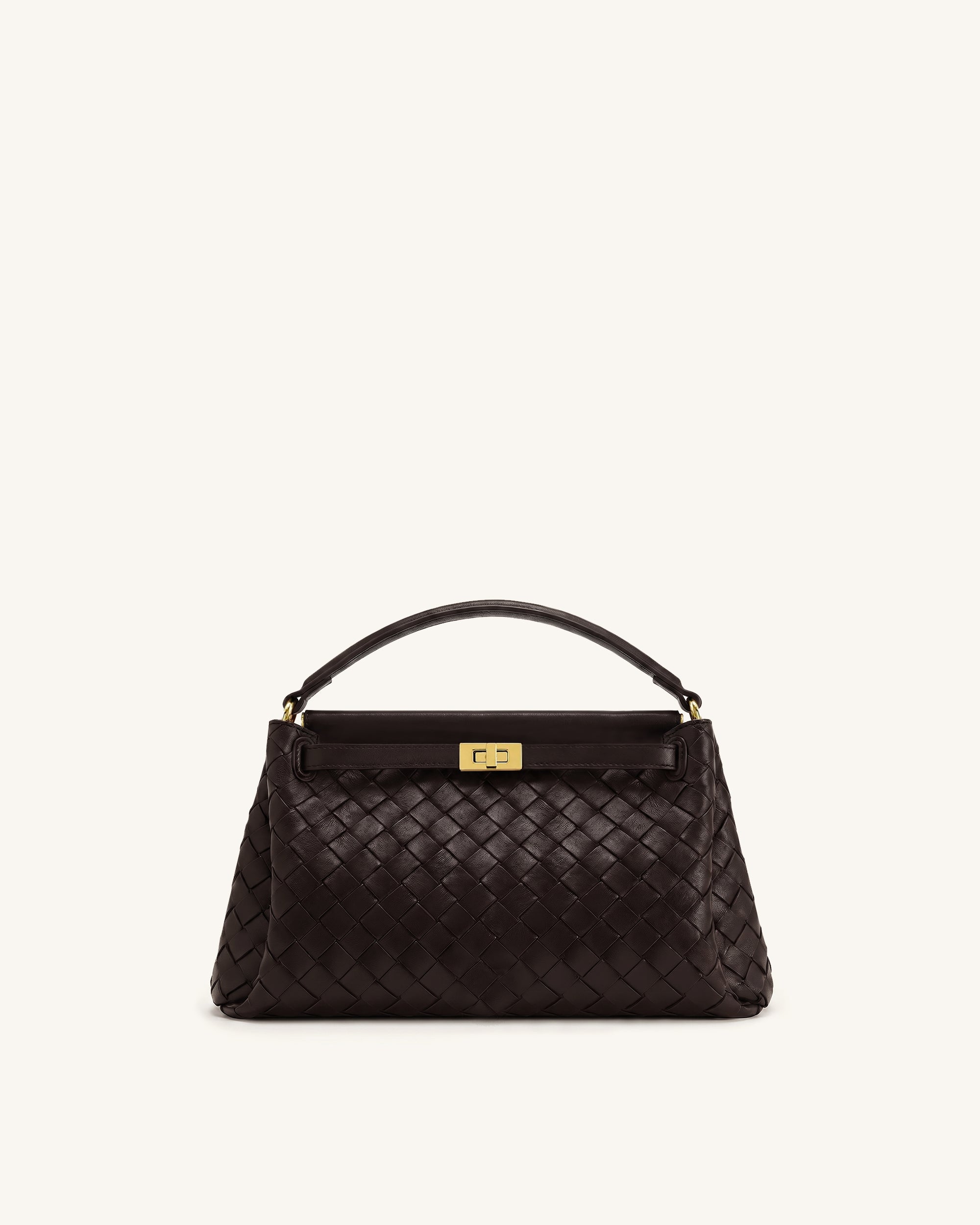 Jw Pei Carmen Woven Top Handle Bag Dark Brown
