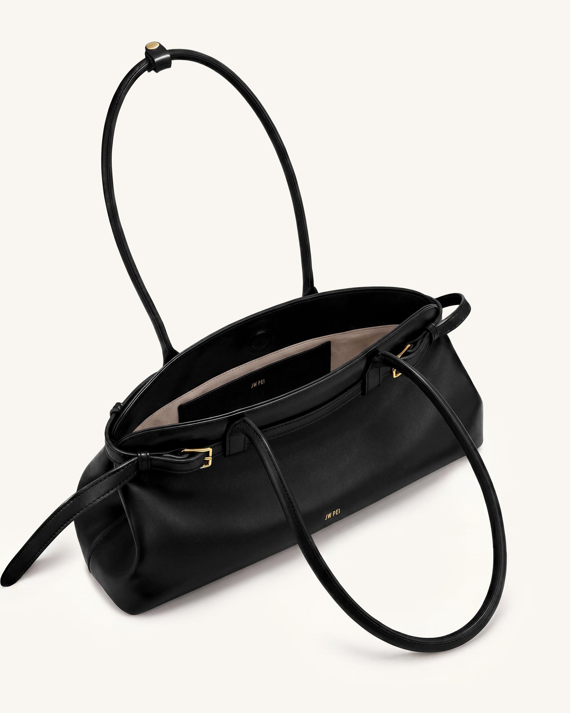 Jw Pei Arden Belt Detail East West Shoulder Bag Black