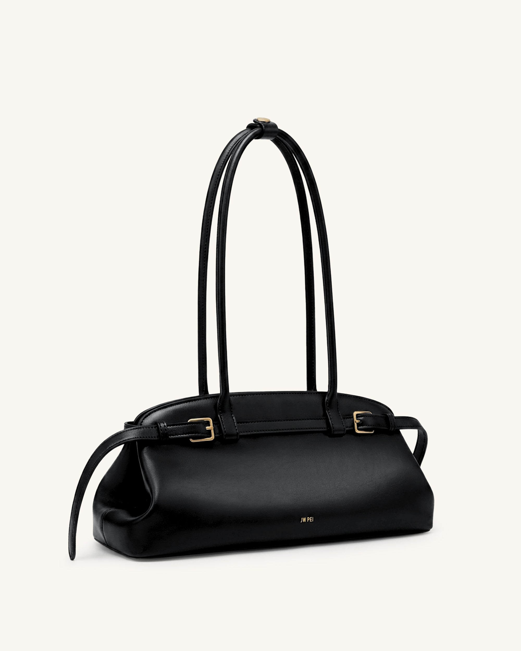 Jw Pei Arden Belt Detail East West Shoulder Bag Black