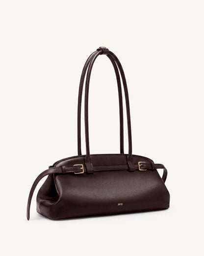 Jw Pei Arden Belt Detail East West Shoulder Bag Dark Brown