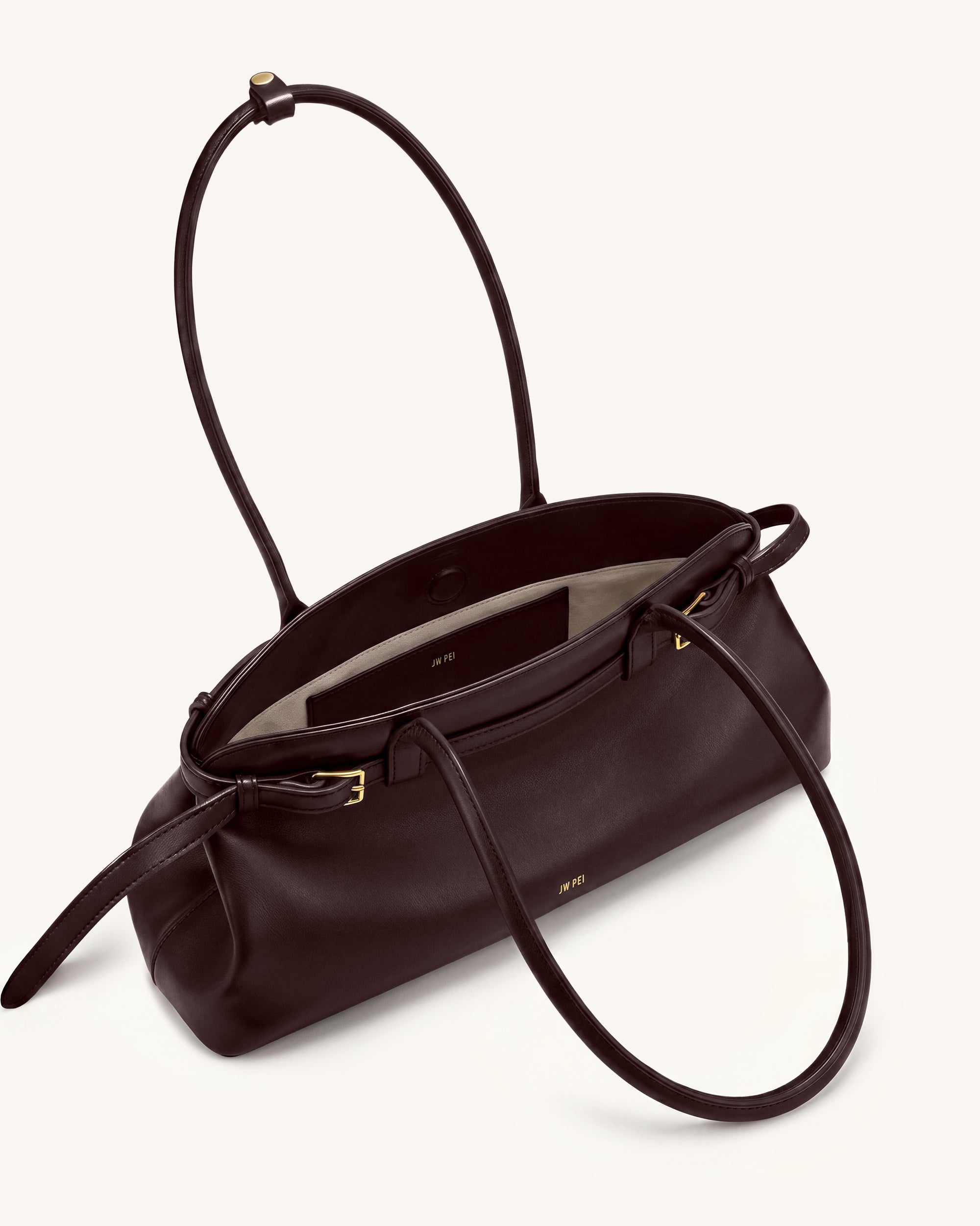 Jw Pei Arden Belt Detail East West Shoulder Bag Dark Brown