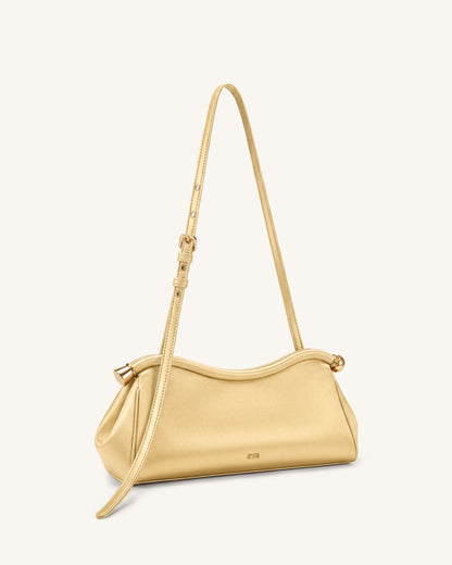 Jw Pei Naomi Satin Curved Shoulder Bag Champagne Gold
