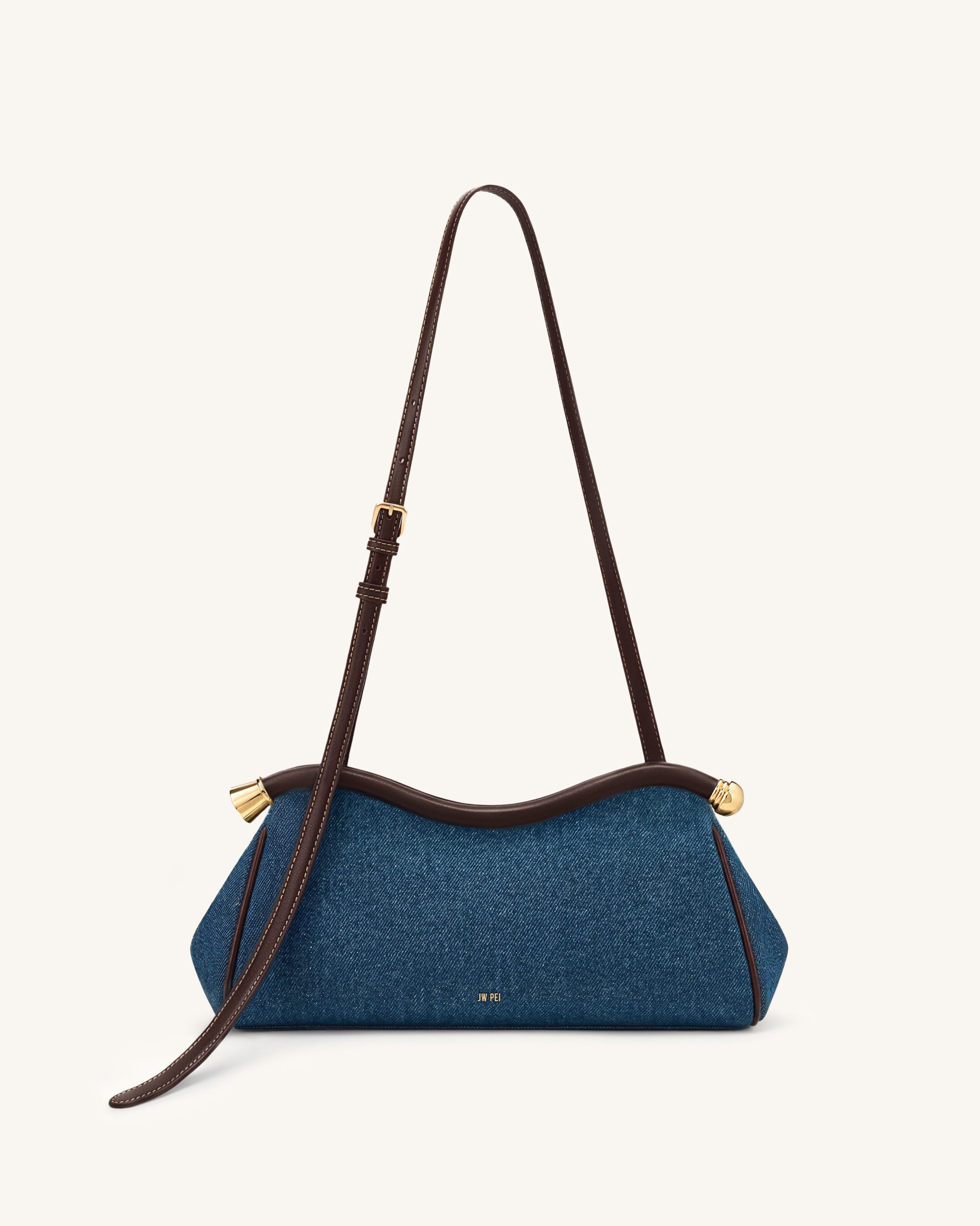 Jw Pei Naomi Curved Shoulder Bag Blue Denim