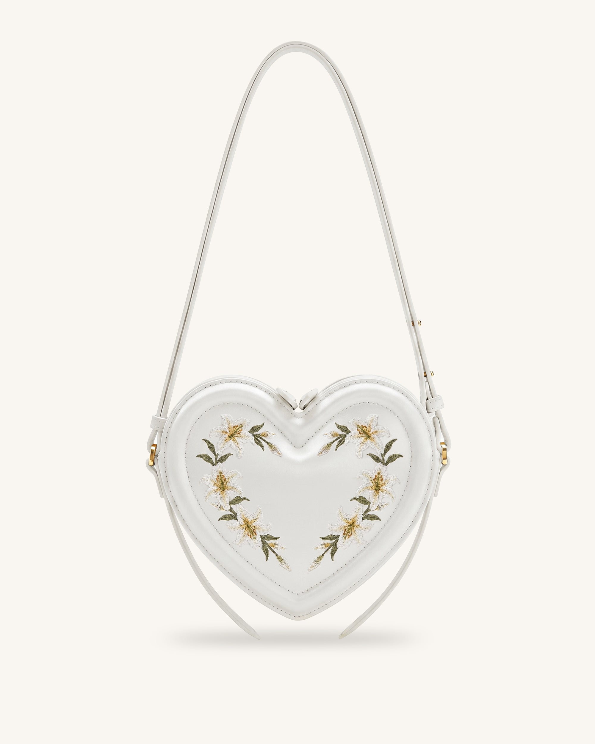 Jw Pei Arlene Embroidered Heart Shape Crossbody Bag Milky White