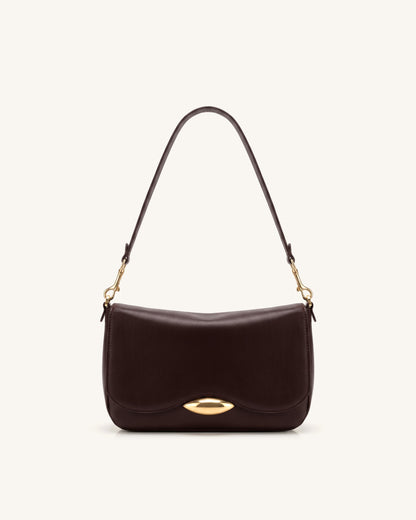 Jw Pei Sofia Classic Flap Shoulder Bag Dark Brown
