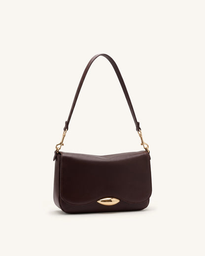 Jw Pei Sofia Classic Flap Shoulder Bag Dark Brown