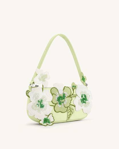 Jw Pei Leona Bead Embellished Shoulder Bag Light Green