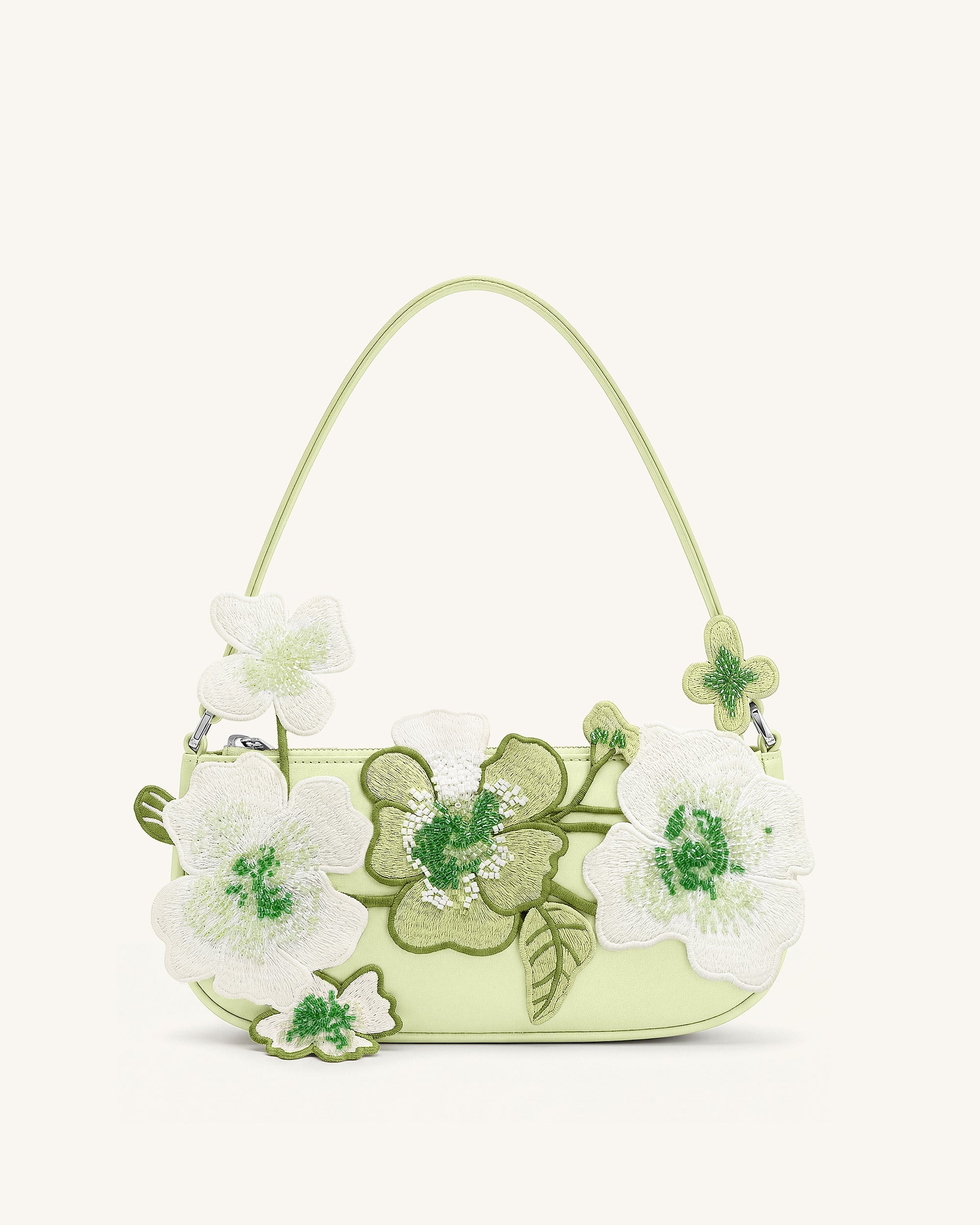 Jw Pei Leona Bead Embellished Shoulder Bag Light Green
