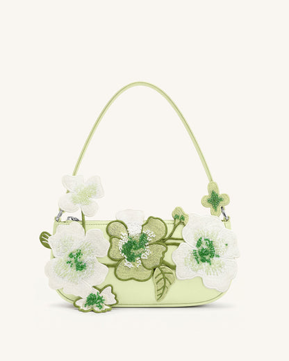 Jw Pei Leona Bead Embellished Shoulder Bag Light Green