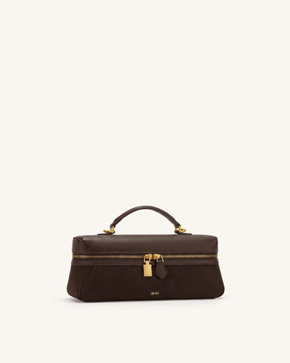 Jw Pei Cleo Faux Suede Vanity Bag Dark Brown