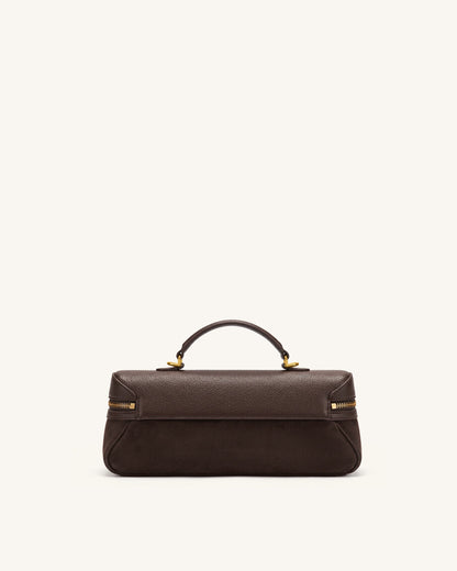 Jw Pei Cleo Faux Suede Vanity Bag Dark Brown