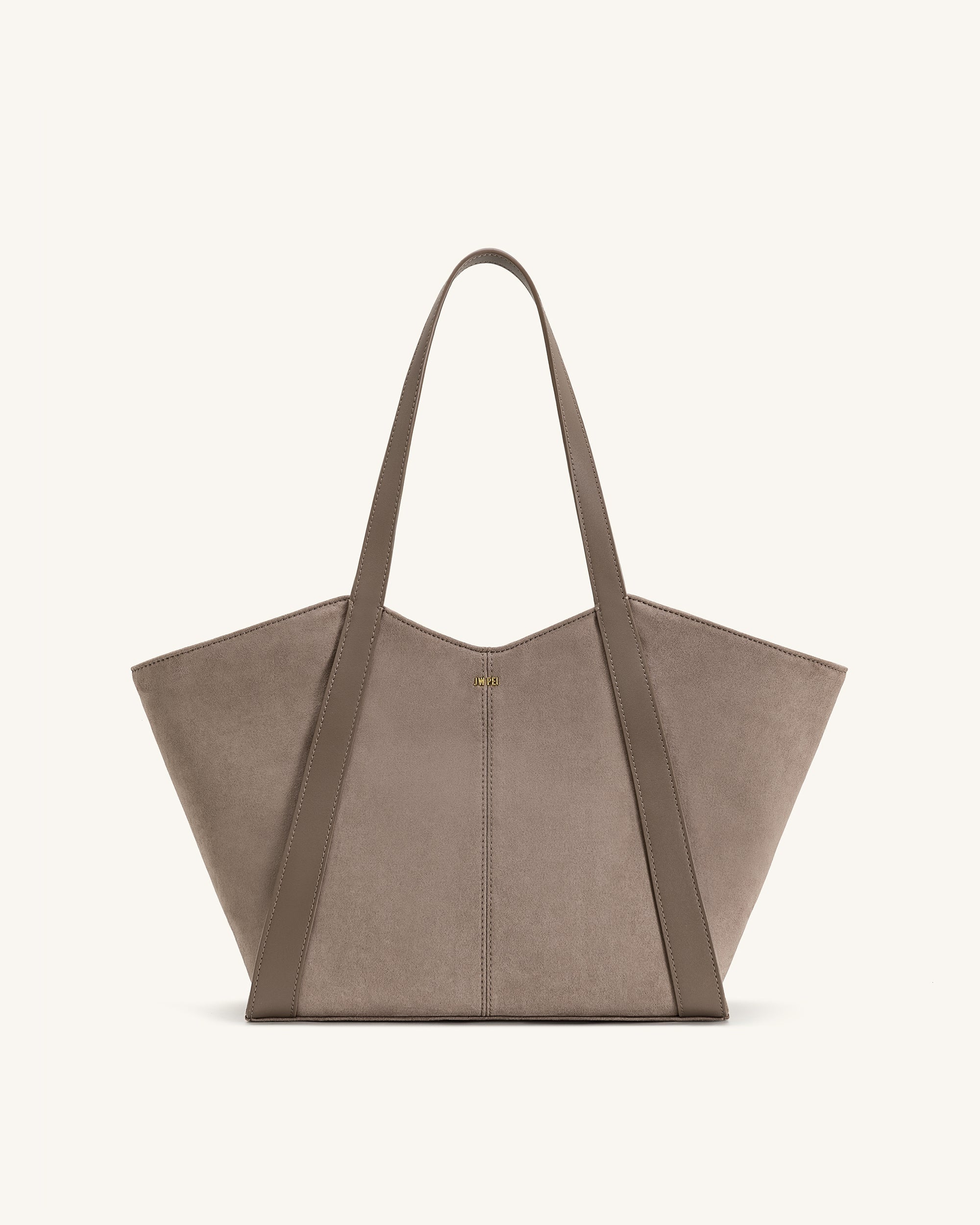 Jw Pei Kiana Large Capacity Faux Suede Tote Bag Taupe