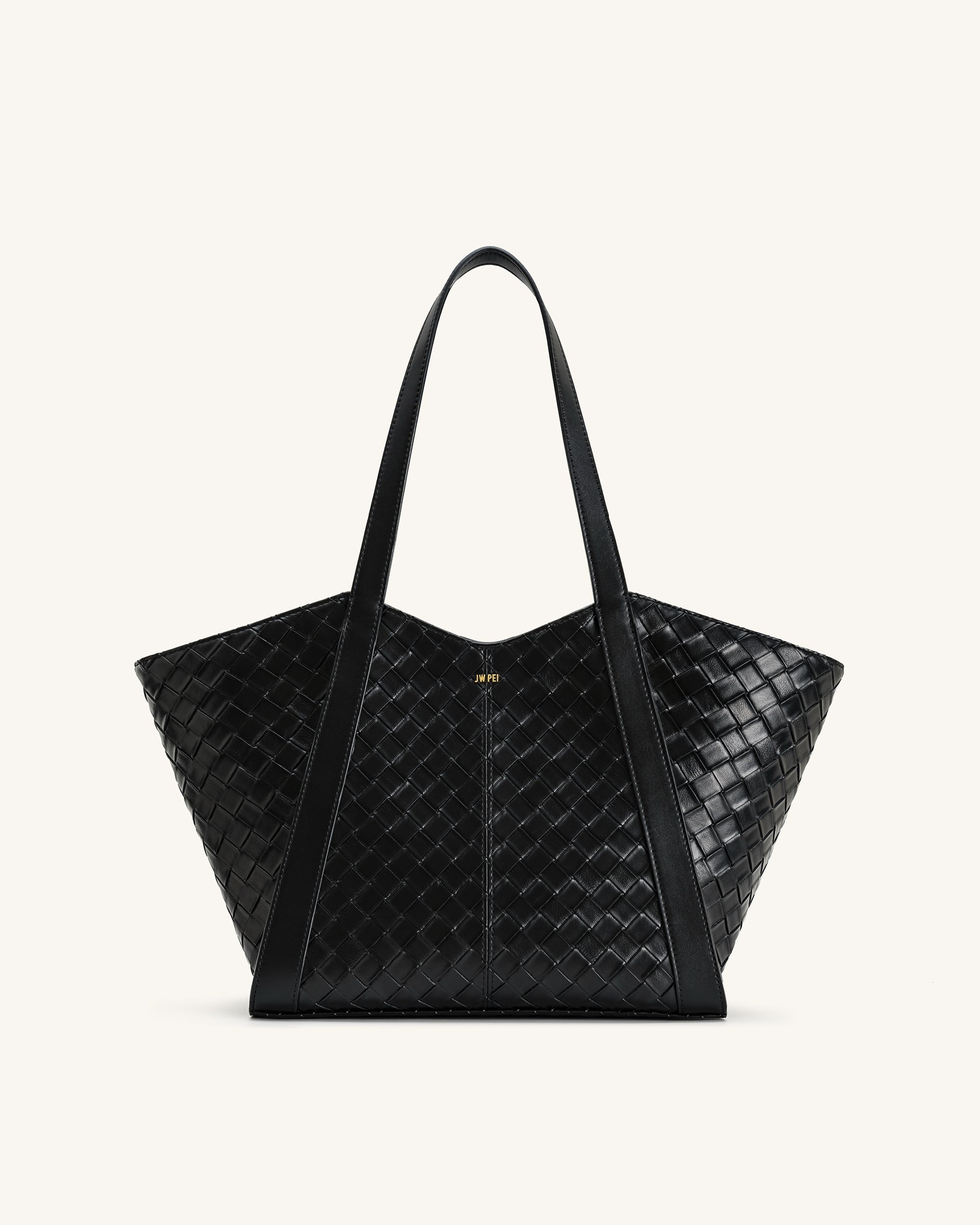 Jw Pei Kiana Large Capacity Weave Texture Tote Bag Black
