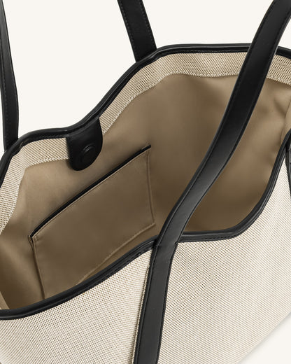 Jw Pei Kiana Large Capacity Tote Bag Black Canvas