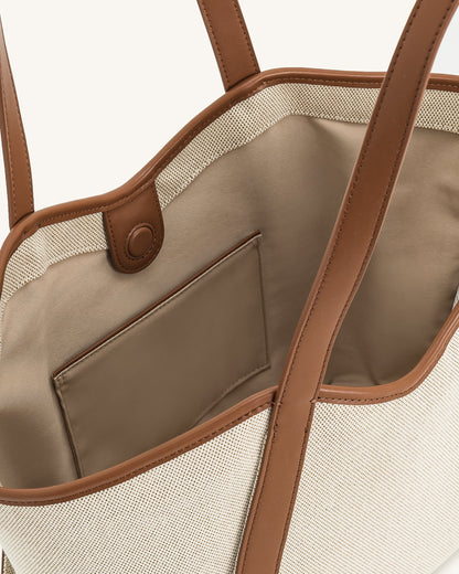 Jw Pei Kiana Large Capacity Tote Bag Brown Canvas
