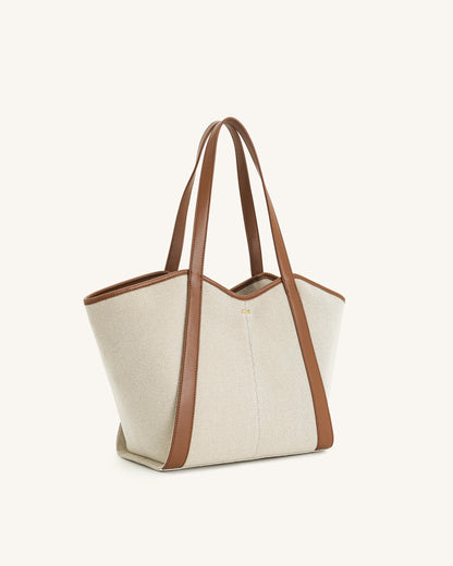 Jw Pei Kiana Large Capacity Tote Bag Brown Canvas