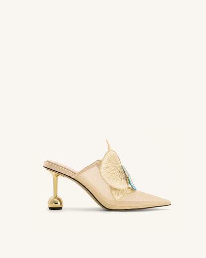 Jw Pei Sofia Orchid Sphere Heel Mules Beige
