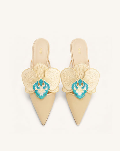 Jw Pei Sofia Orchid Sphere Heel Mules Beige