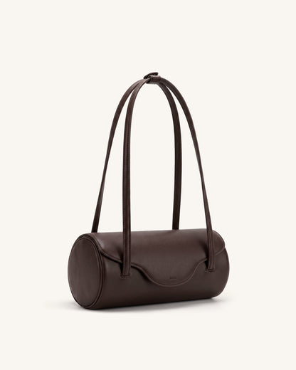 Jw Pei Solenne Barrel Shoulder Bag Dark Brown