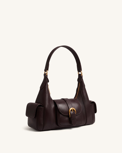 Jw Pei Estelle Pocket Shoulder Bag Dark Brown