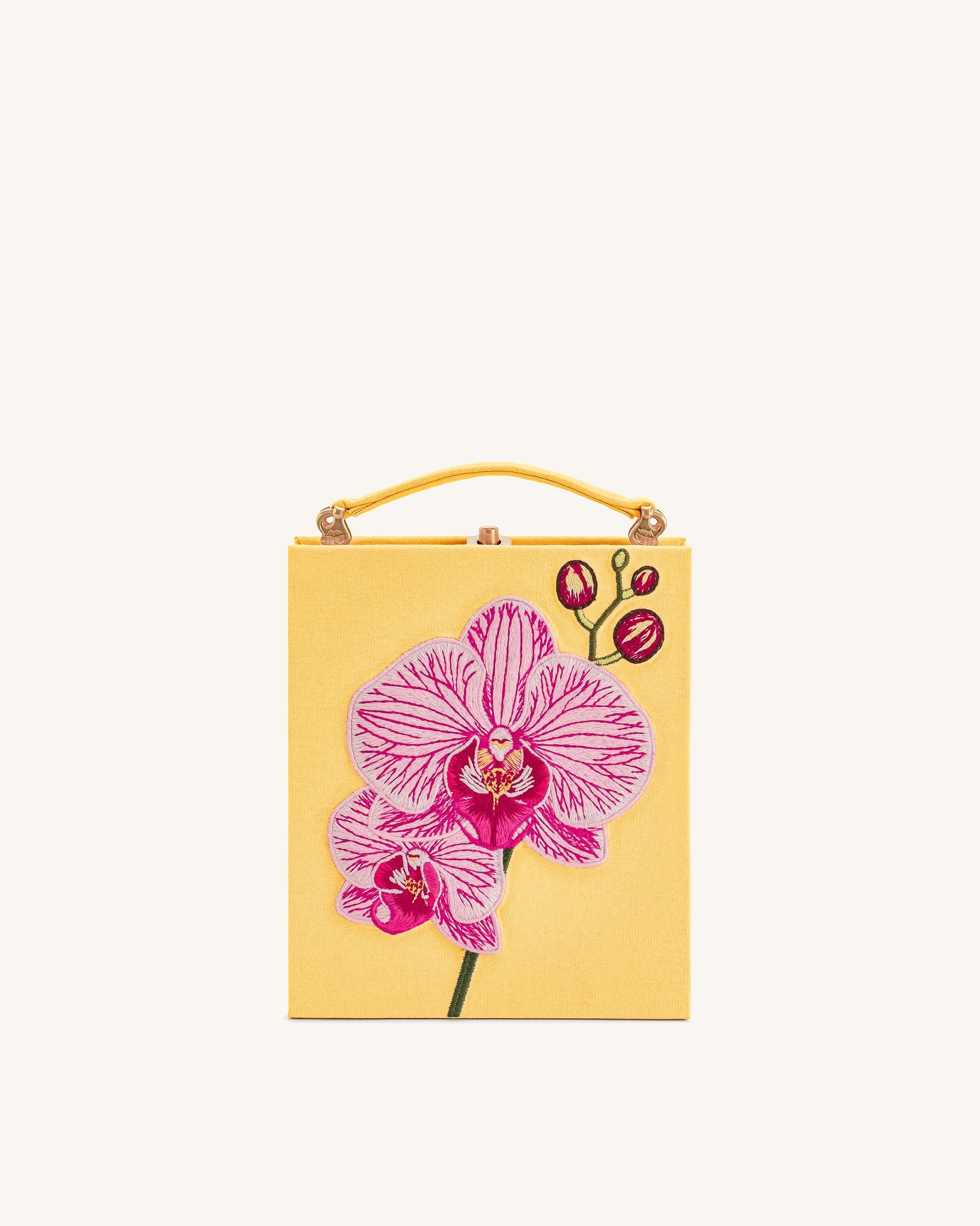 Jw Pei Taya Orchid Motif Book Shape Clutch Bag Yellow