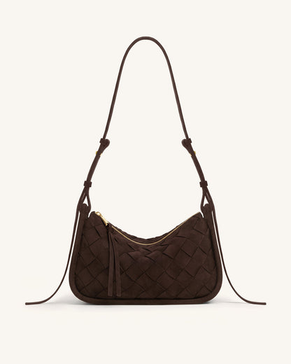 Jw Pei Zirelle Woven Faux Suede Hobo Bag Brown