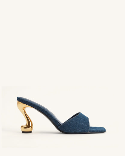 Jw Pei Hannah Denim Mule Heels Denim Blue