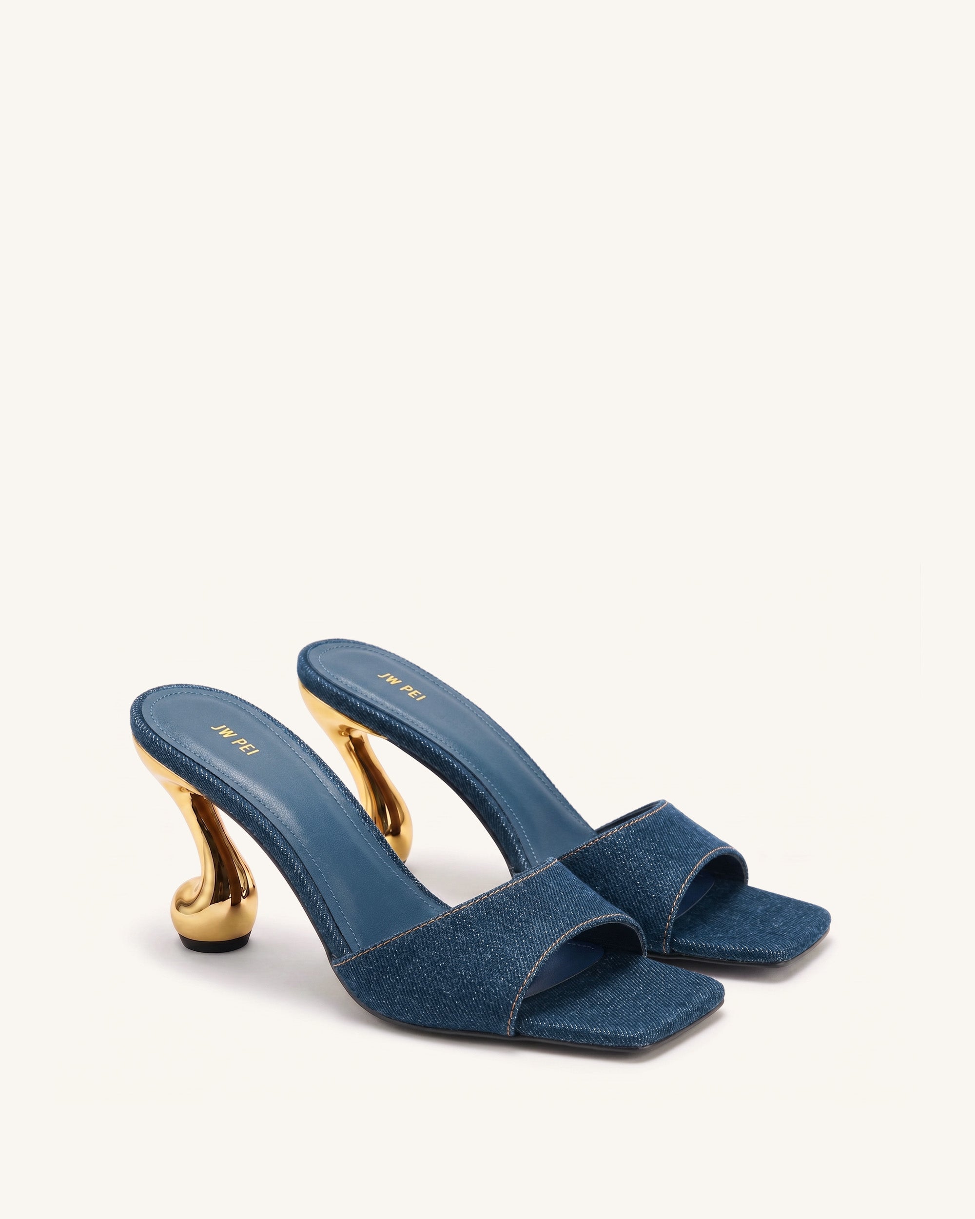 Jw Pei Hannah Denim Mule Heels Denim Blue