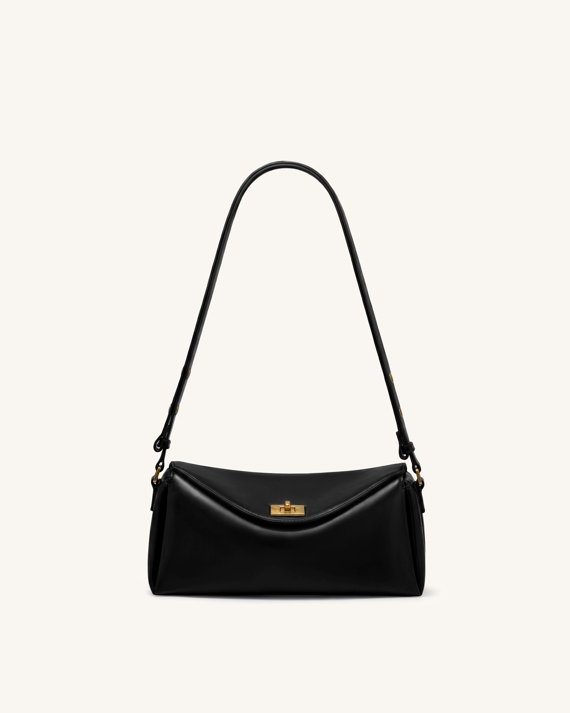 Jw Pei Lucia Asymmetric Flap Shoulder Bag Black