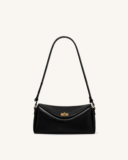 Jw Pei Lucia Asymmetric Flap Shoulder Bag Black