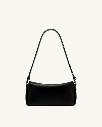 Jw Pei Lucia Asymmetric Flap Shoulder Bag Black