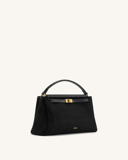 Jw Pei Carmen Faux Suede Top Handle Bag Black