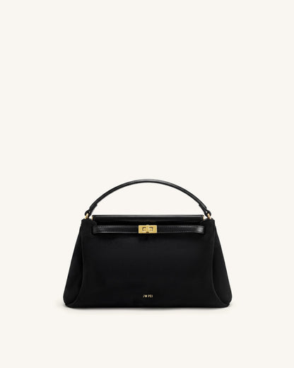 Jw Pei Carmen Faux Suede Top Handle Bag Black